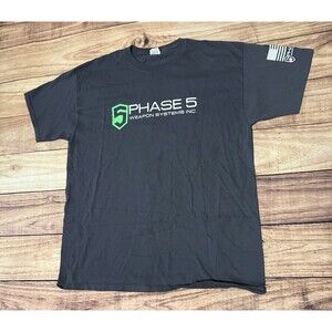 Phase 5 Weapon Systems Logo T Shirt Flag Sleeve Logo Size XL Gray